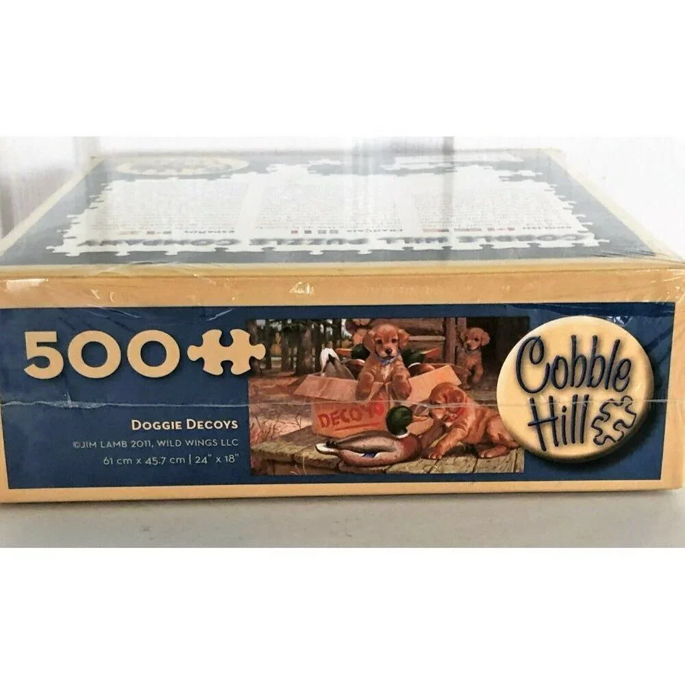 Cobble Hill 500 Piece Puzzle Doggie Decoys Jim Lamb 2011 Wild Wings USA NWT GIFT